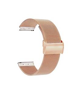 Uhrenarmband,Smartwatch Armband,18mm Ersatz Edelstahl Metallgitterarmband,Schnellverschluss Armband,Metallschraube,Passen Sie die Länge automatisch an,Herren Damen Smart Armband (18mm, rose gold) von Amening