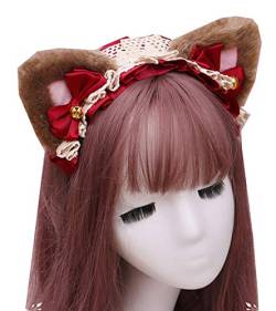 AmerStar Tier Anime Kunstfell Fuchs Wolf Bär Katze Hund Ohren Stirnband mit Glöckchen Lolita Haarband Kopfbedeckung Kopfschmuck Haarclips von AmerStar