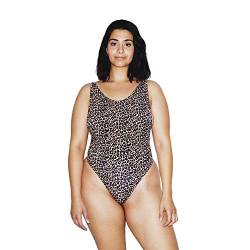 American Apparel Damen Cotton Spandex Sleeveless Deep Cut Bodysuit Bodystocking, Gepard, X-Small von American Apparel