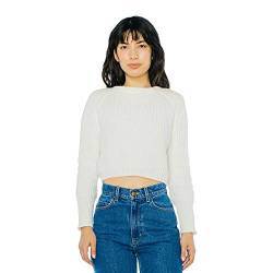 American Apparel Damen Cropped Fisherman Long Sleeve Pullover, elfenbeinfarben, Mittel von American Apparel