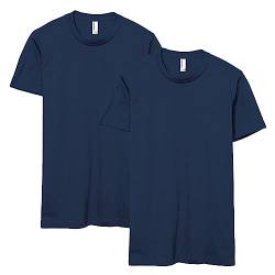 American Apparel Feinjersey-T-Shirt, Style G2001, 2er-Pack, Meerblau (2er-Pack), L von American Apparel
