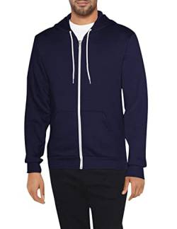 American Apparel Herren Flex Fleece Long Sleeve Zip Hoodie Kapuzenpulli, Navy, X-Klein von American Apparel