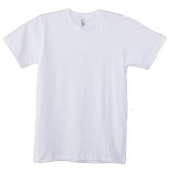 American Apparel T-Shirt, Unisex, kurzärmelig, Baumwolle, einfarbig Gr. L, weiß von American Apparel