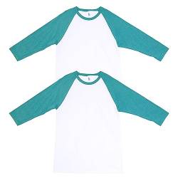 American Apparel Unisex CVC Raglan T-Shirt, Stil G2003CVC, 2er-Pack, Weiß/Heather Arctic (2er-Pack), L von American Apparel