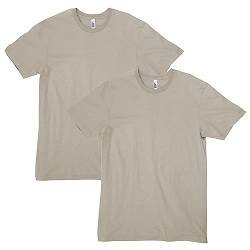 American Apparel Unisex CVC T-Shirt, Stil G2001CVC, 2er-Pack, Khaki meliert (2er-Pack), S von American Apparel
