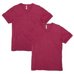 American Apparel Unisex CVC V-Neck T-Shirt, Stil G2006CVC, 2er-Pack, Heather Cardinal (2er-Pack), L von American Apparel