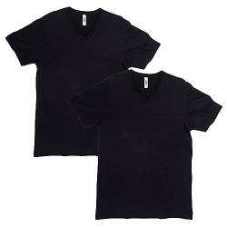 American Apparel Unisex CVC V-Neck T-Shirt, Stil G2006CVC, 2er-Pack, Schwarz (2er-Pack), M von American Apparel