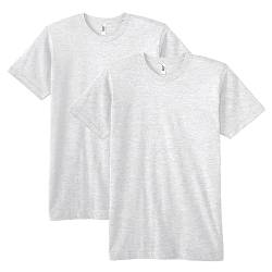 American Apparel Unisex-Erwachsene Fine Jersey Crewneck Short Sleeve, 2-Pack T-Shirt, Aschgrau, XX-Large von American Apparel