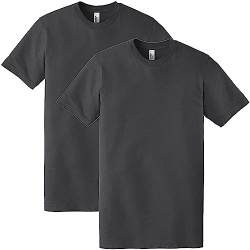 American Apparel Unisex-Erwachsene Fine Jersey Crewneck Short Sleeve, 2-Pack T-Shirt, Asphalt, Medium von American Apparel