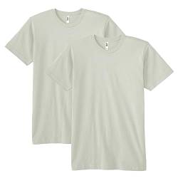 American Apparel Unisex-Erwachsene Fine Jersey Crewneck Short Sleeve, 2-Pack T-Shirt, New Silver, Small von American Apparel