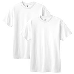 American Apparel Unisex-Erwachsene Kurzarm, Stil G1301, 2er T-Shirt, Weiß (2-er Pack), M von American Apparel