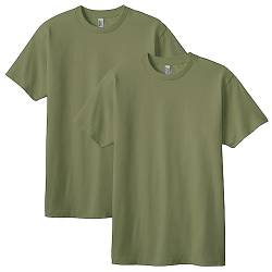 American Apparel Unisex-Erwachsene Kurzarm, Stil G1301, T-Shirt, Militärgrün (2er-Pack), M von American Apparel