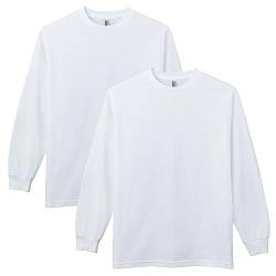American Apparel Unisex-Erwachsene Langarm, Stil G1304, 2er T-Shirt, Weiß (2-er Pack), L von American Apparel