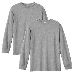 American Apparel Unisex-Erwachsene Langarm, Stil G1304, T-Shirt, Grau meliert (2er-Pack), L von American Apparel