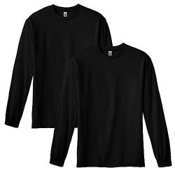 American Apparel Unisex-Erwachsene Langarm, Stil G1304, T-Shirt, Schwarz (2er-Pack), XL von American Apparel