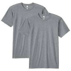 American Apparel Unisex-Erwachsene Tri-Blend Crewneck Short Sleeve Track, 2-Pack T-Shirt, Athletic Grey (2er-Pack), XL von American Apparel