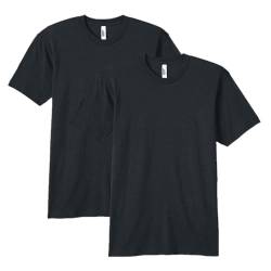 American Apparel Unisex-Erwachsene Tri-Blend Crewneck Short Sleeve Track, 2-Pack T-Shirt, Schwarz (2er-Pack), Mittel von American Apparel