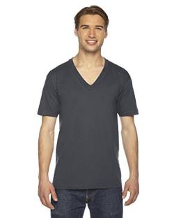 American Apparel Unisex Fine Jersey Short Sleeve V-Neck - Asphalt/S von American Apparel