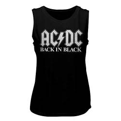 ACDC 1973 Heavy Metal Rock Band Music Group Back In Black Ladies Muscle Tank Top von American Classics