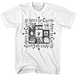 Alice in Chains T-Shirt, Multi-Album, Kunst, Herren, kurzärmelig, 90er-Jahre-Musik, Vintage-Stil, grafische T-Shirts, Weiss/opulenter Garten, Mittel von American Classics