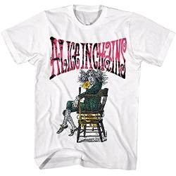 Alice in Chains T-Shirt für Herren, kurzärmelig, 90er-Jahre-Musik, Vintage-Stil, Weiss/opulenter Garten, Mittel von American Classics