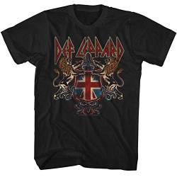 American Classics Def Leppard 80s metallband Rock n Roll Def Crest T-Shirt für Herren Hälfte Schwarz von American Classics