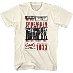 American Classics Foreigner 80er Jahre Band Live Tour Poster Erwachsene Kurzarm T-Shirts Grafik Tees, beige, XX-Large von American Classics