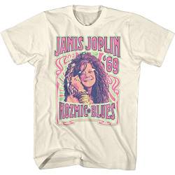 American Classics Janis Joplin Musician Kozmic Blues '69 T-Shirt für Erwachsene, kurzärmelig, Grafik, beige, Mittel von American Classics