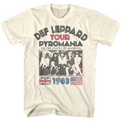 Def Leppard 1977 English Rock Band 1983 USA Pyromania Tour Natural Adult T-Shirt von American Classics
