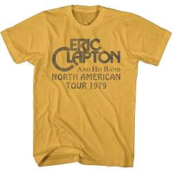 Eric Clapton and His Band North American Tour '79 Adult Short Sleeve T-Shirt Tee, gelb, XL von American Classics