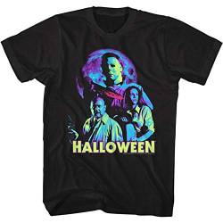 Halloween Movie Neon Moon Michael Myers T-Shirt für Erwachsene, kurzärmelig - Schwarz - Groß von American Classics