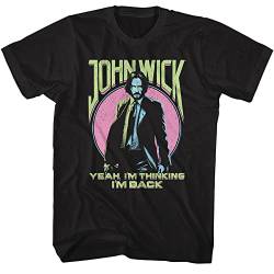 John Wick T-Shirt Yeah I'm Thinking I'm Back Erwachsene Kurzarm T-Shirts Vintage Style Grafik Tees Herren, Schwarz, L von American Classics
