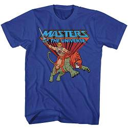 Masters of The Universe TV Series He-Man Rides Into Battle Adult T-Shirt Tee, Blau, XL von American Classics
