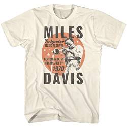 Miles Davis 70er Jahre Music Jazz Schaefer Music Festival Erwachsene Kurzarm T-Shirts Konzert T-Shirts Coole Graphic Tees, Beige, L von American Classics
