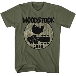 Woodstock Music 1969 Logo T-Shirt für Erwachsene, kurzärmelig, Vintage-Stil, Grafik-T-Shirts, Militär, Grün, XX-Large von American Classics
