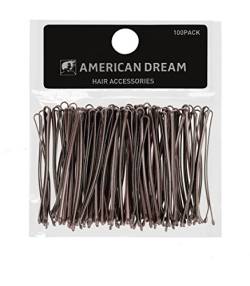 AMERICAN DREAM Pack of 100 x Haarnadeln - braun - glatt - 2 inch / 5 cm Länge, 1er Pack (1 x 68 g) von American Dream