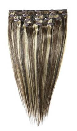 American Dream Komplettes Head Set of Clip in Extensions - 100 Prozent Echthaar - Farbe 4/6/14 brauntöne-Mix - 4 Pieces - 105 g - 18 inch / 46 cm Länge, 1er Pack (1 x 156 g) von American Dream