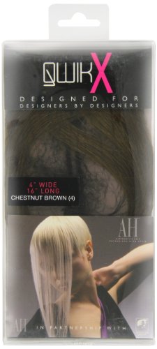 American Dream Qwik X 100% indischem Remy-Echthaar hergestllt Tape Hair Extensions Farbe 4 - Kastanienbraun - 41cm, 1er Pack (1 x 1 Stück) von American Dream