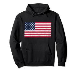 USA-Flagge 4. Juli Amerikanische Rot Weiß Blau Stern Vintage Pullover Hoodie von American Flag Gifts