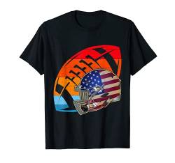 Retro American Football Helm T-Shirt von American Football Spieler Outfits für Männer