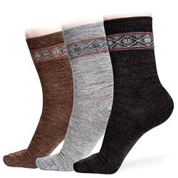 Alpakawolle Socken Nordic 2 Paar für Damen - bequem & warm Winter | Ultra Durable BDCH - Grau - Medium von American Mammoth