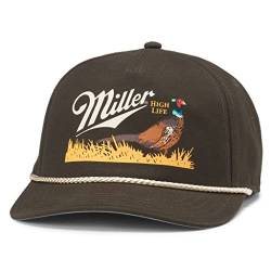 AMERICAN NEEDLE Miller Beer Brands Baseballmütze, offiziell lizenziert, verstellbar, Canvas Cappy (Armeegrün), Einheitsgröße von American Needle