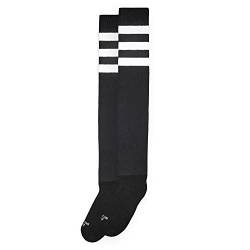 American Socks Back in Black - Ultra High - Kousen met strepen boven de knie om te dragen, met Old School stijl. Gemaakt in Barcelona von American Socks