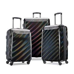 AMERICAN TOURISTER Moonlight Hardside Erweiterbares Gepäck mit Spinner-Rädern, Schwarz schillernd, 3-Piece Set (21/24/28), Moonlight Hartschalengepäck, erweiterbar, mit Spinnrädern von American Tourister