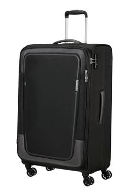 American Tourister Pulsonic - Spinner L, Erweiterbar Koffer, 81 cm, 113/122 L, Schwarz (Asphalt Black) von American Tourister