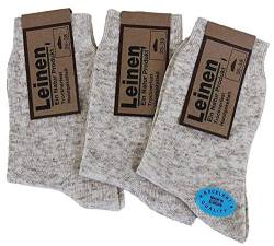 Americo R. Herren Leinensocke 3er Pack Naturmeliert 35/38 von Americo R.