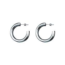 Ohrringe Creolen für Damen Chunky Siber Plated Earrings für Damen Dicke große Creolen für Frauen kleine leichte Creolen Open Hoops, Hypoallergene Ohrringe Modeschmuck für Frauen und Mädchen von Amissz