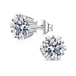 Ohrringe Damen Silber, 1 Paar rund Silber Ohrringe Hypoallergen Ohrstecker,vergoldet allergiefrei, Cubic Zirkonia Ohrstecker Ohrringe Geschenk für Frauen Herren von Amissz