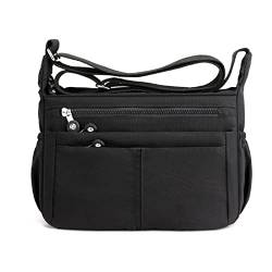 2023 New Multi-Pocket Large Capacity Waterproof Casual Crossbody Bag Shoulder Bag for Women (Black,One Size) von Amiweny