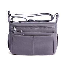 2023 New Multi-Pocket Large Capacity Waterproof Casual Crossbody Bag Shoulder Bag for Women (Light Grey,One Size) von Amiweny